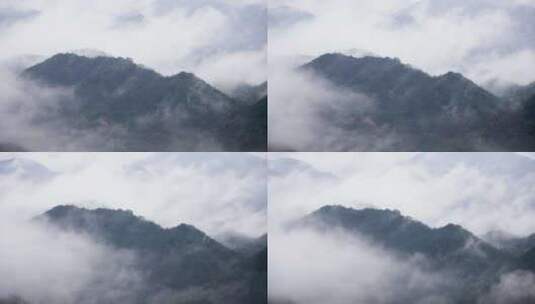 高山烟雨朦胧美，云雾腾绕似仙源高清在线视频素材下载