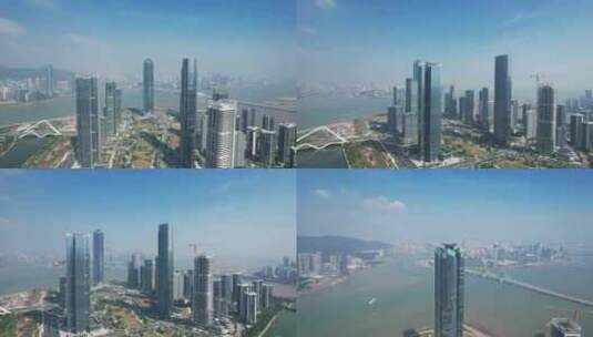 广东珠海横琴金融中心航拍高清在线视频素材下载