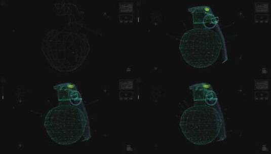 军用手榴弹HUD高清在线视频素材下载