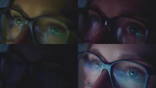 眼镜、眼睛、眼球、睫毛高清在线视频素材下载