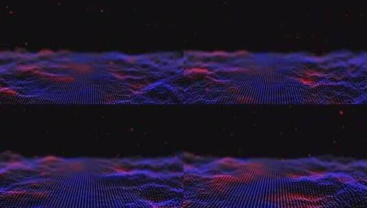 具有动态点状粒子波的大数据可视化的未来3高清在线视频素材下载