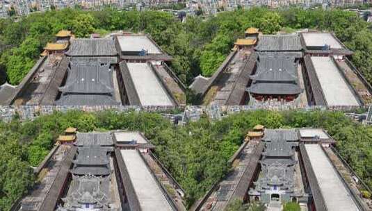 四川内江西林古寺航拍高清在线视频素材下载