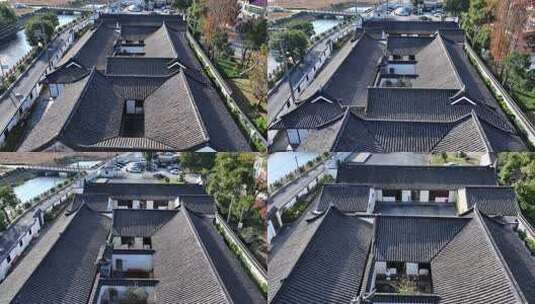 徽派建筑四合院 马头墙 天井特写高清在线视频素材下载