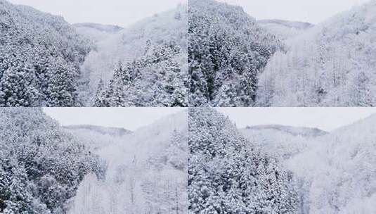 航拍山王坪冬天雪景高清在线视频素材下载