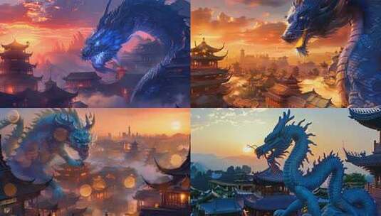 合集神龙庇护风水宝地民间神话故事舞台背景高清在线视频素材下载