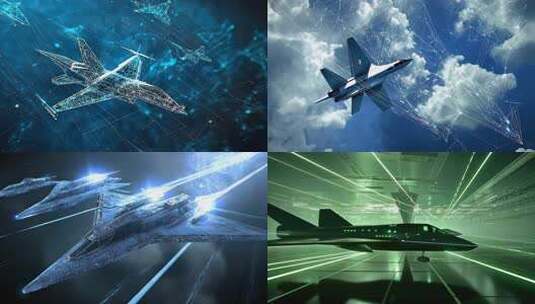 未来航空高科技战机 先进网络量子通信隐身高清在线视频素材下载