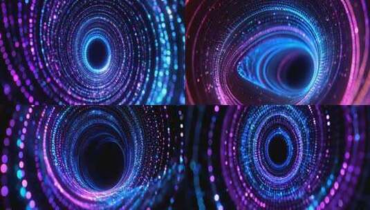 梦幻粒子隧道背景素材高清在线视频素材下载