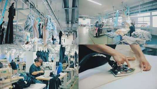 工厂工人操作流水线高清在线视频素材下载