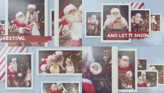 圣诞幻灯片相册写真圣诞老人AE模板高清AE视频素材下载
