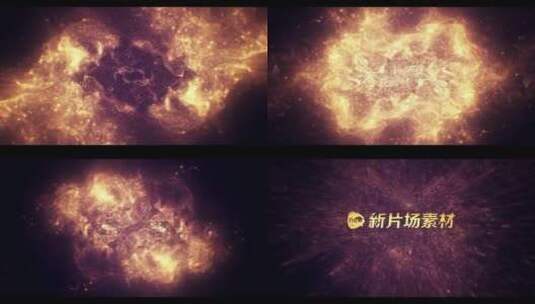 金色粒子火焰星辰爆炸logo演绎高清AE视频素材下载