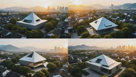 现代建筑城市鸟瞰全景高清在线视频素材下载
