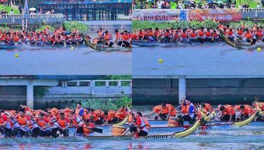 端午节龙舟赛划龙舟龙舟竞速慢动作素材高清在线视频素材下载