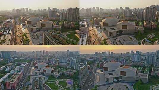 成都城市音乐厅航拍合集高清在线视频素材下载