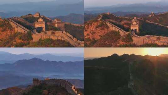 金山岭长城日出高清在线视频素材下载