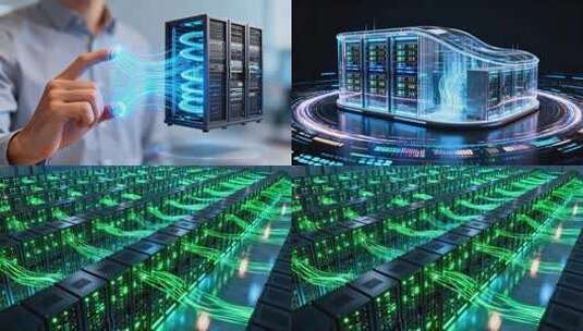 未来科技感服务器云储存云计算传输高清在线视频素材下载