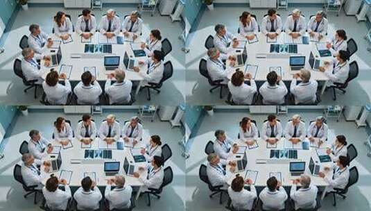 医生团队医院内开会探讨高清在线视频素材下载