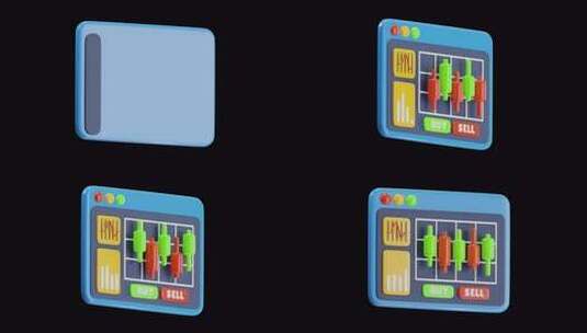 现货市场交易策略的3D动画|阿尔法频道高清在线视频素材下载