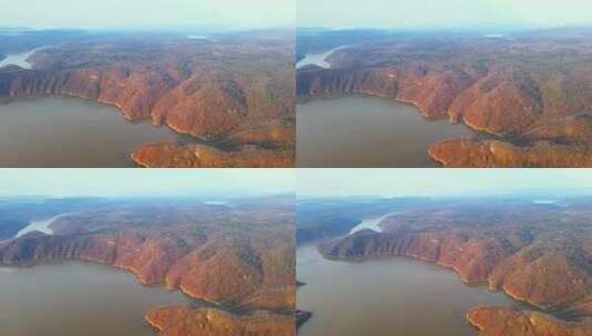 航拍吉林抚松松花江白山湖太平南岗风光高清在线视频素材下载