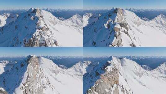 航拍四川阿坝黑水县达古冰川雪山风景高清在线视频素材下载