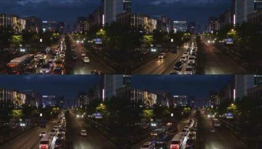【4K】杭州嘉里中心天桥车辆延时夜晚高清在线视频素材下载