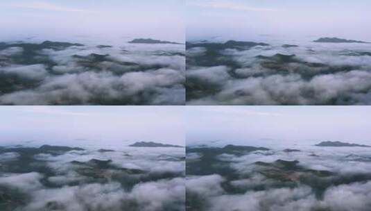 D4k航拍恩施穿越云海俯瞰山村高清在线视频素材下载