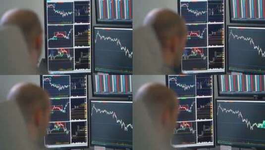 电脑屏幕上显示股票走势高清在线视频素材下载