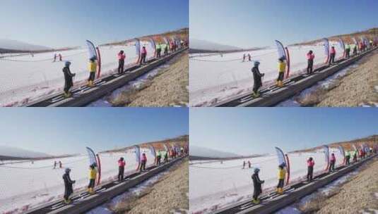 滑雪场魔毯高清在线视频素材下载