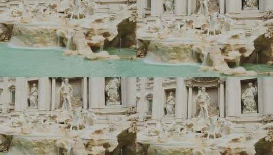 雕塑上的喷泉高清在线视频素材下载