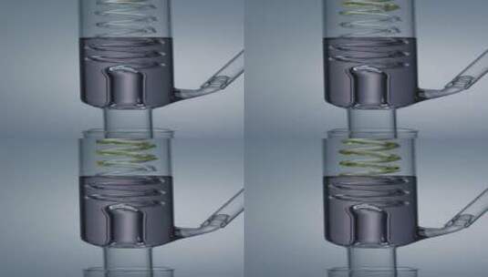 4K竖屏化学容器的液体流动高清在线视频素材下载
