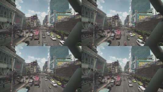 曼谷大街上白天的交通高清在线视频素材下载