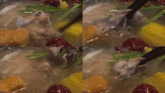 清汤涮羊肉涮菜高清在线视频素材下载