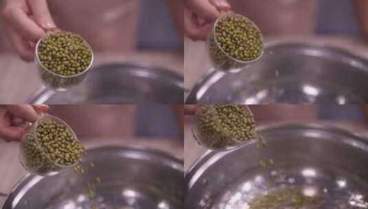 煮绿豆汤绿豆水高清在线视频素材下载