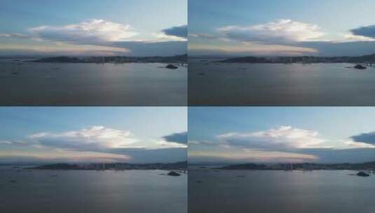 夕阳下的珠江口海域高清在线视频素材下载