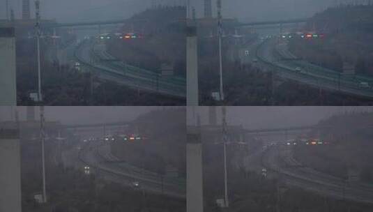 阴天雾霾下的太原绕城高速高清在线视频素材下载