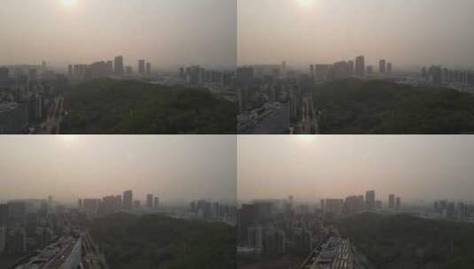 深圳城市日落晚霞航拍高清在线视频素材下载