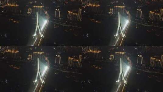 航拍福州三县洲大桥夜景高清在线视频素材下载