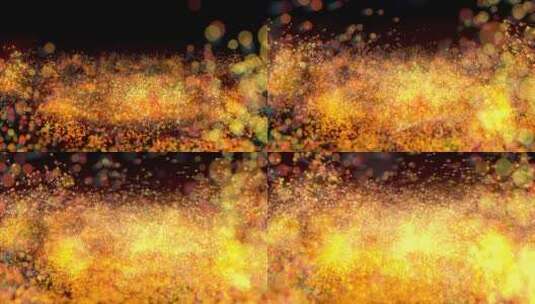 金色流动发光的粒子3D渲染高清在线视频素材下载