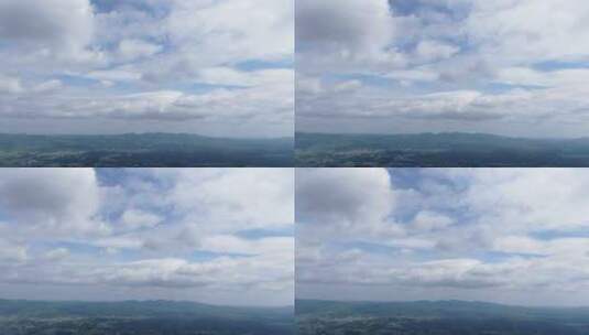 大自然山川蓝天白云航拍高清在线视频素材下载