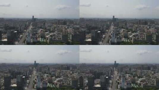 蓝天白云下城市景观高清在线视频素材下载