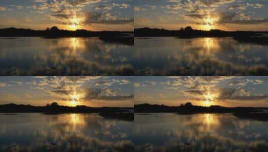 湖面日落日出高清在线视频素材下载