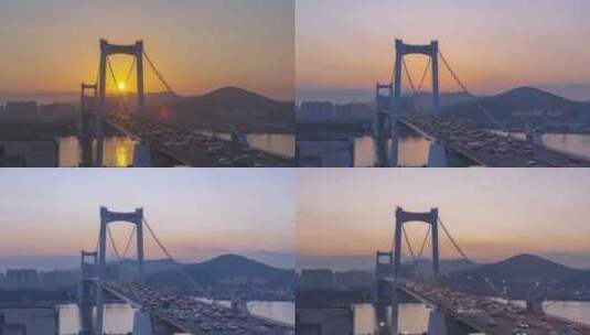 厦门海沧大桥日转夜景观高清在线视频素材下载