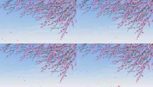 粉色花朵飘落高清在线视频素材下载