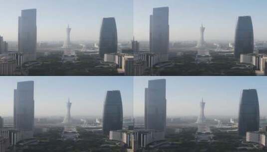 广州珠江新城地标高楼航拍高清在线视频素材下载