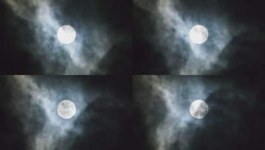 云层下园园的月亮高清在线视频素材下载
