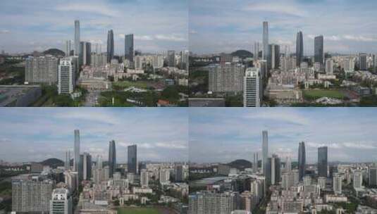 东莞鸿福路高楼群航拍高清在线视频素材下载