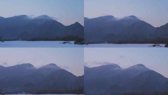 延时摄影湖北冬天神农架雪景山峰云海4k素材高清在线视频素材下载