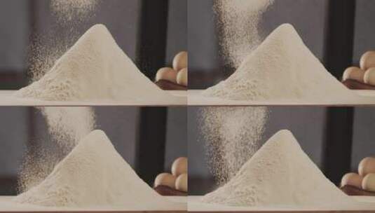 月饼古法制作面粉升格高清在线视频素材下载