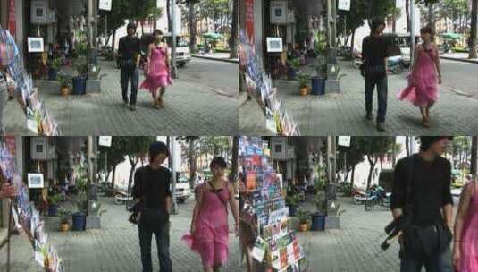 越南街道上的报刊摊位高清在线视频素材下载