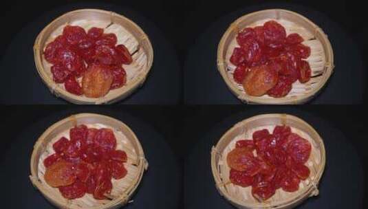 果脯梅子干蜜饯圣女果干西红柿干高清在线视频素材下载