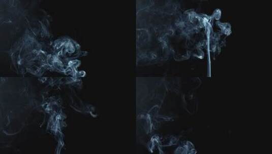 黑色背景下的烟高清在线视频素材下载